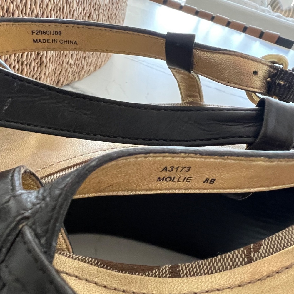 COACH Vintage Mollie Wedge Woven Sandal. Chocolate Brown Size 8 - Picture 3 of 8